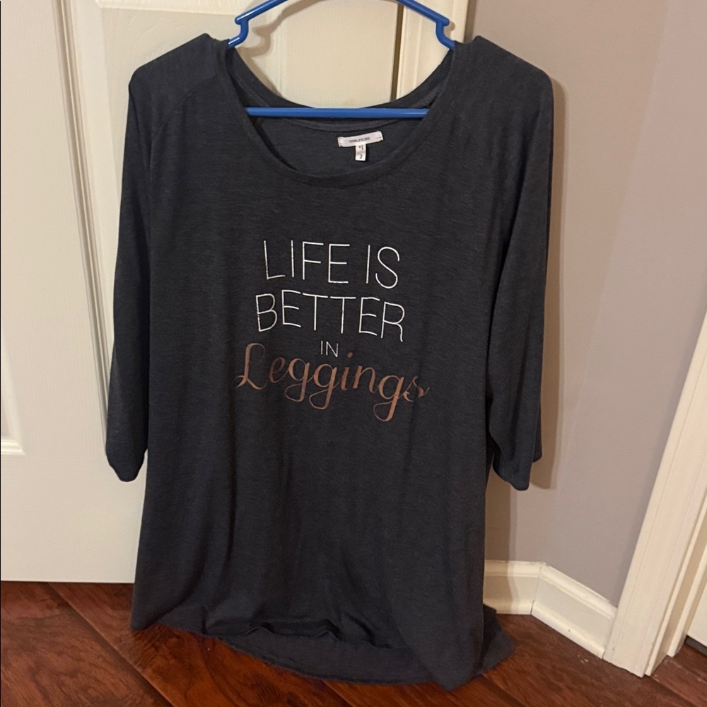 Maurices Charcoal Tee with Slogan